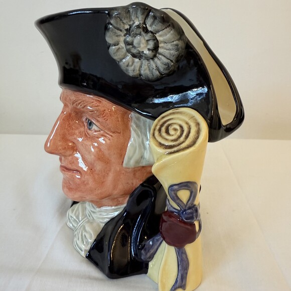 Royal Doulton Black Ceramic Theme George Washington Jug D6669 7.5 Inch - Picture 5 of 11